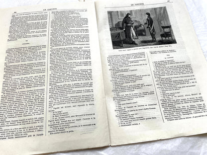 Late 19th French journal 'Le Conteur' from 1881, featuring an illustrated cover with two figures indoors.