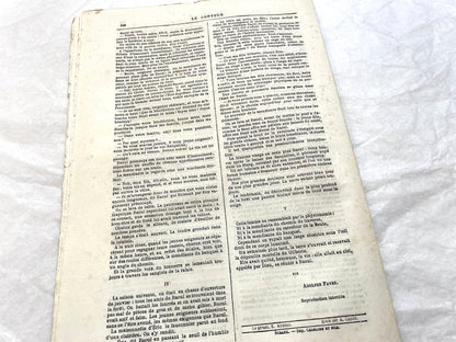 Late 19th French journal 'Le Conteur' from 1881, featuring an illustrated cover with two figures indoors.