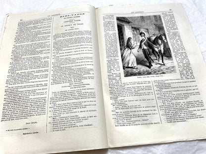1880s French newspaper 'Le Conteur' issue from April 30, 1881, featuring a detailed front-page engraving.