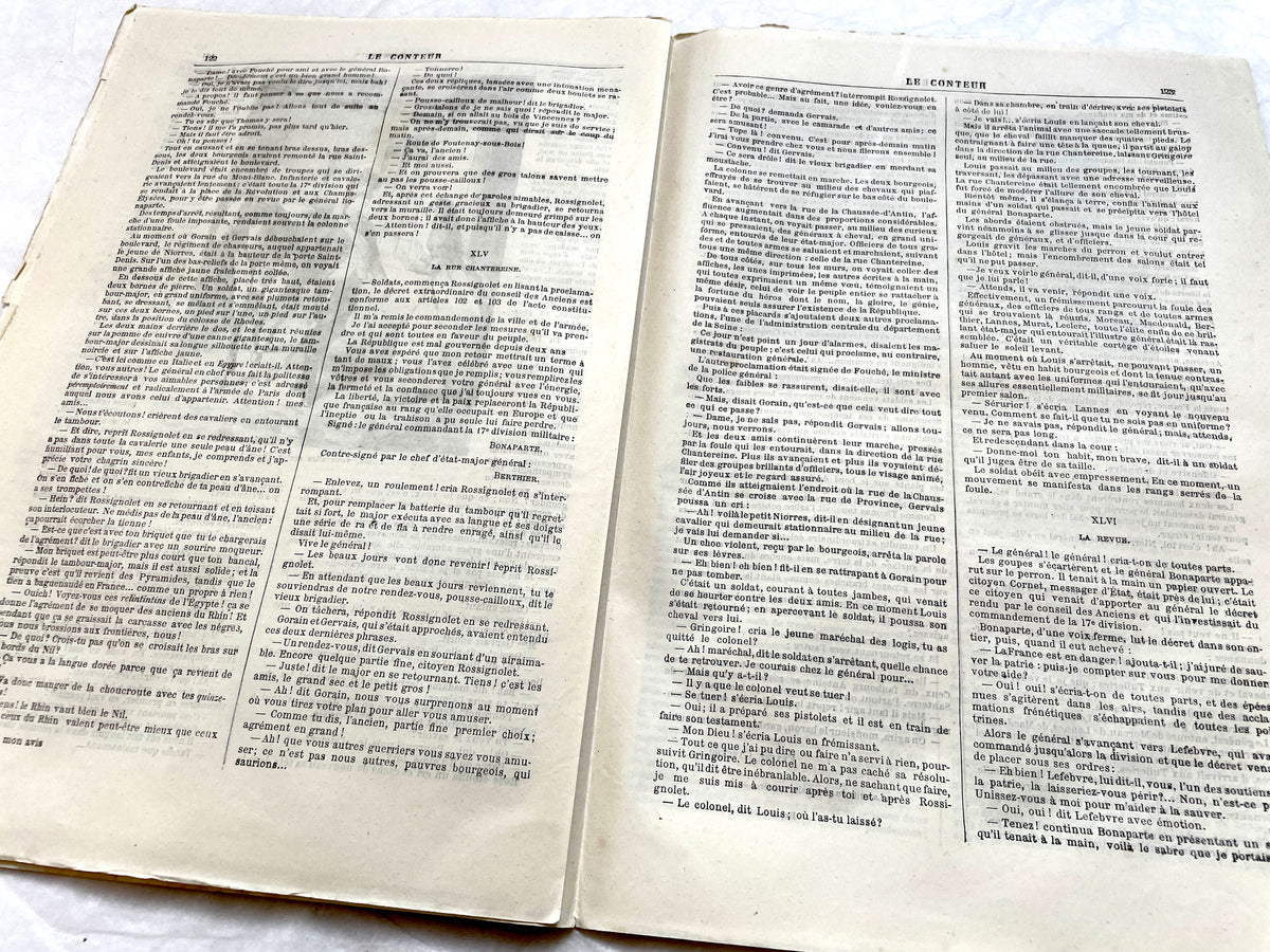 1880s French newspaper 'Le Conteur' issue from April 30, 1881, featuring a detailed front-page engraving.