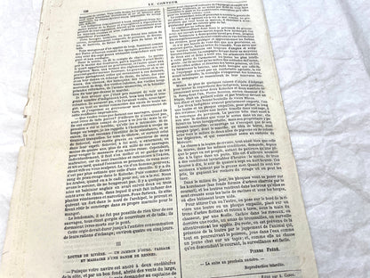 1880s French newspaper 'Le Conteur' issue from April 30, 1881, featuring a detailed front-page engraving.