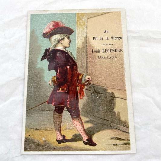 Late 19th - Three Antique French Trade Cards - Louis Legendre Orleans Advertising Chromolithograph Vignettes - Vintage Haberdashery Ephemera