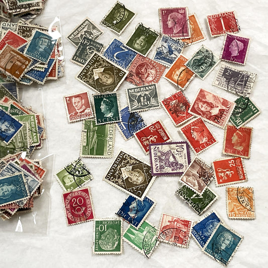 1950s - Vintage European Postage Stamps – Lot of 40 Colorful Stamps from Various Countries – Ephemera for Crafts, Journals & Collage Art