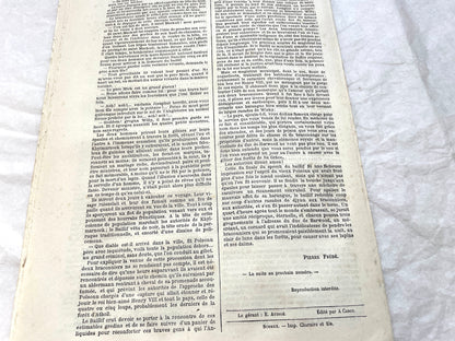 Late 19th century French newspaper 'Le Conteur' from 1881, featuring an engraving of a fight scene with swords and pistols.