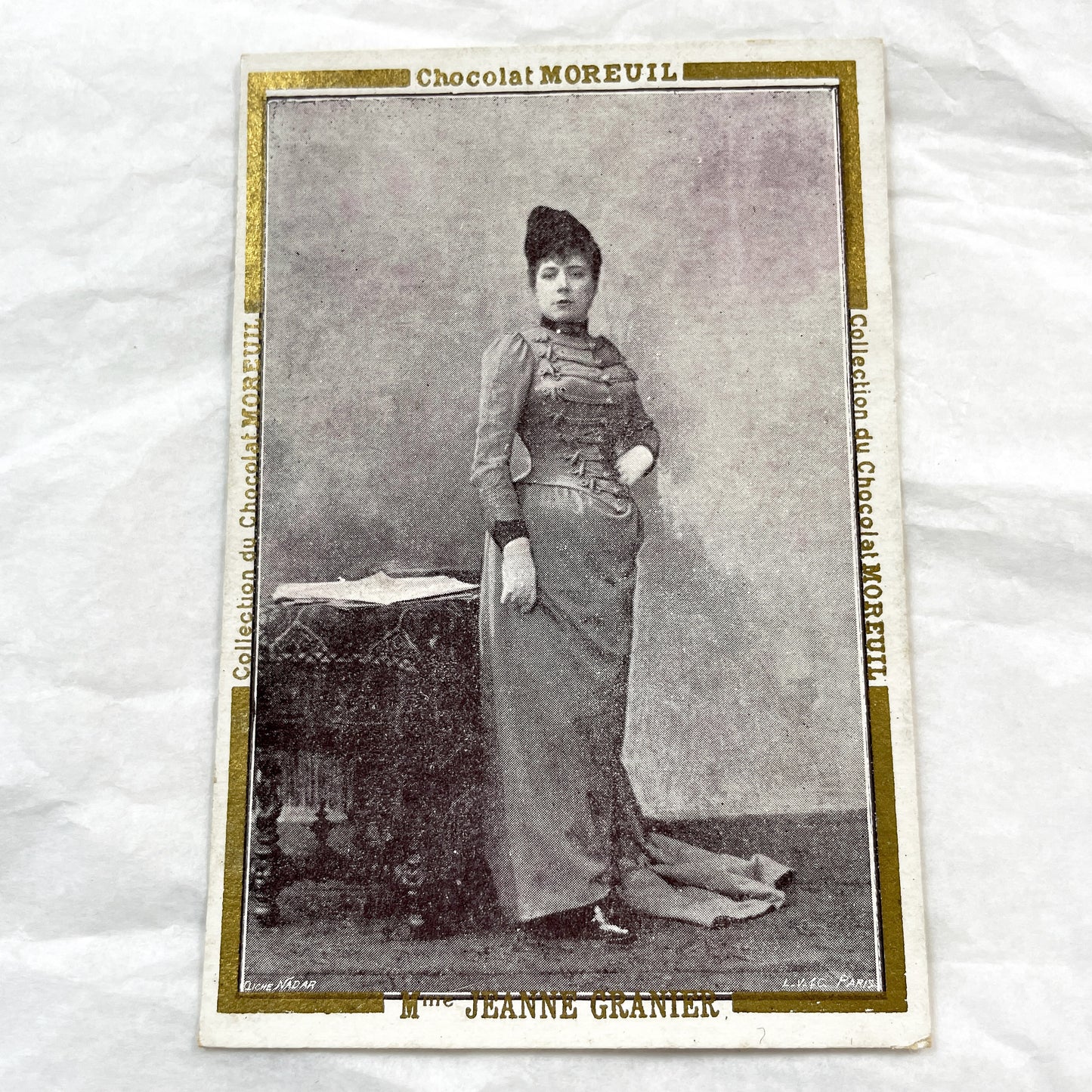 Late 19th - Six French Chocolat Moreuil Trade Cards - Belle Epoque Actresses - Sarah Bernhardt - Rosita Mauri - Set of Six Collectibles