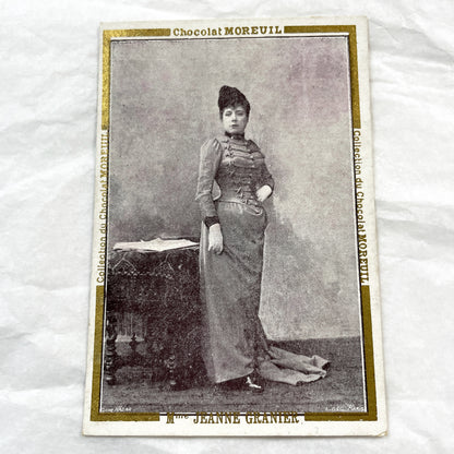 Late 19th - Six French Chocolat Moreuil Trade Cards - Belle Epoque Actresses - Sarah Bernhardt - Rosita Mauri - Set of Six Collectibles