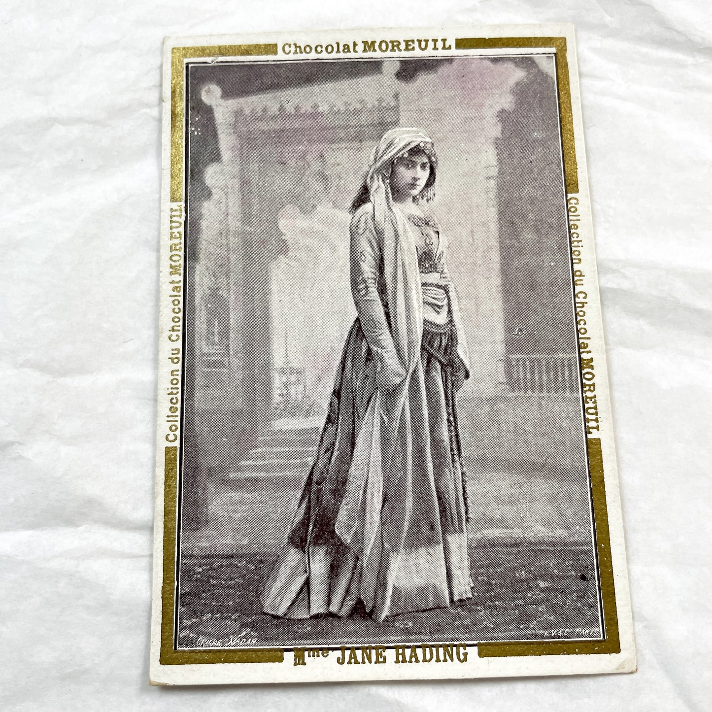 Late 19th - Six French Chocolat Moreuil Trade Cards - Belle Epoque Actresses - Sarah Bernhardt - Rosita Mauri - Set of Six Collectibles