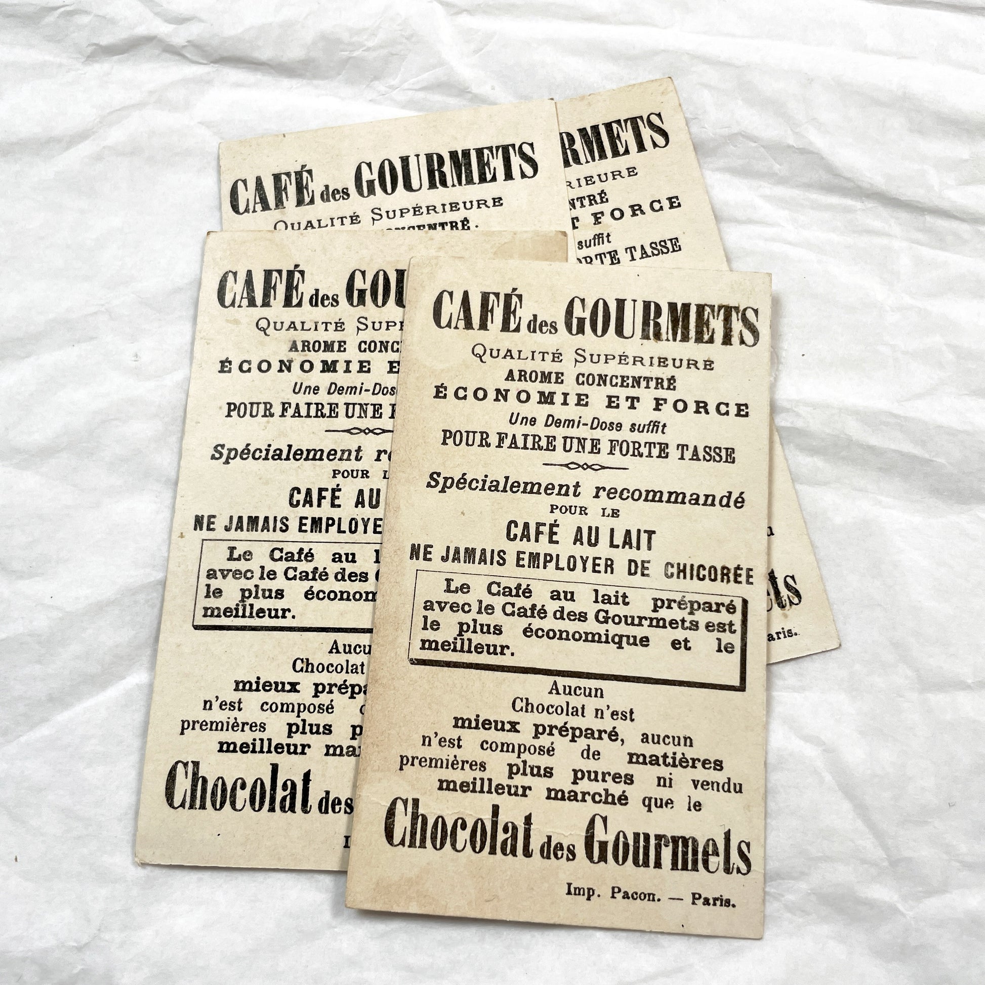 1900s - Six Chocolat Des Gourmets Military Cards - French Chromolithograph Set - Children's Army Training Scenes - Vintage Ephemera