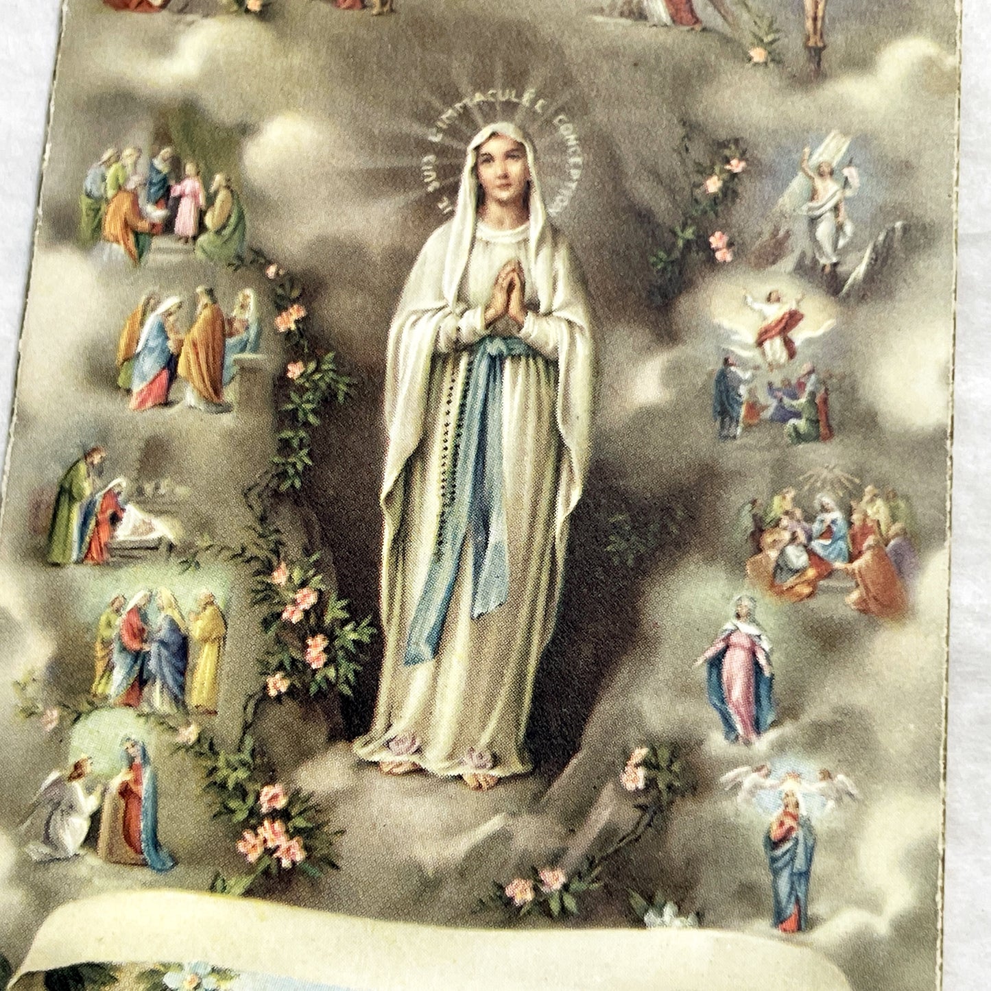 1900s - Vintage Holy Card featuring Virgin Mary - Immaculate Conception Devotional Prayer Card - Religious Ephemera