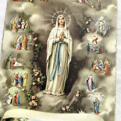 1900s - Vintage Holy Card featuring Virgin Mary - Immaculate Conception Devotional Prayer Card - Religious Ephemera