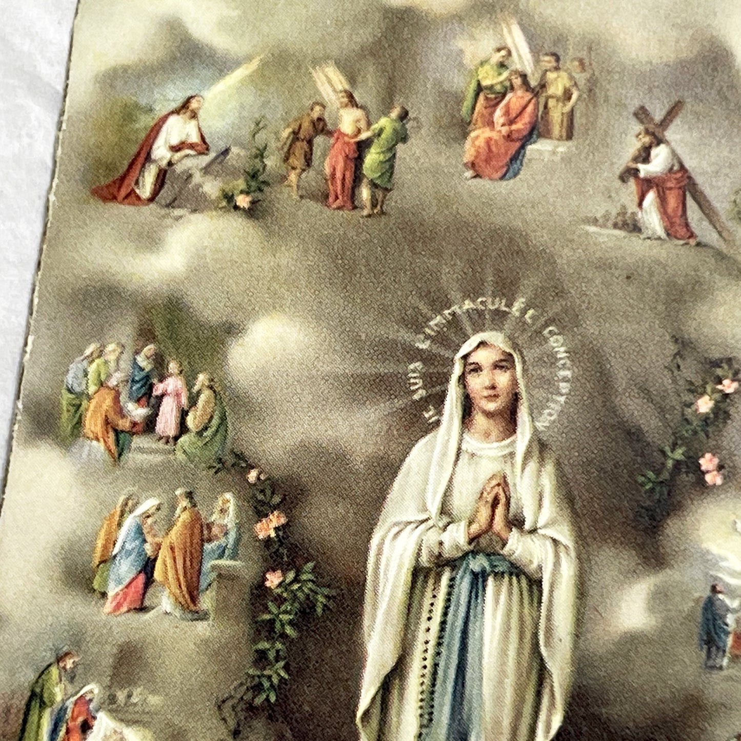 1900s - Vintage Holy Card featuring Virgin Mary - Immaculate Conception Devotional Prayer Card - Religious Ephemera