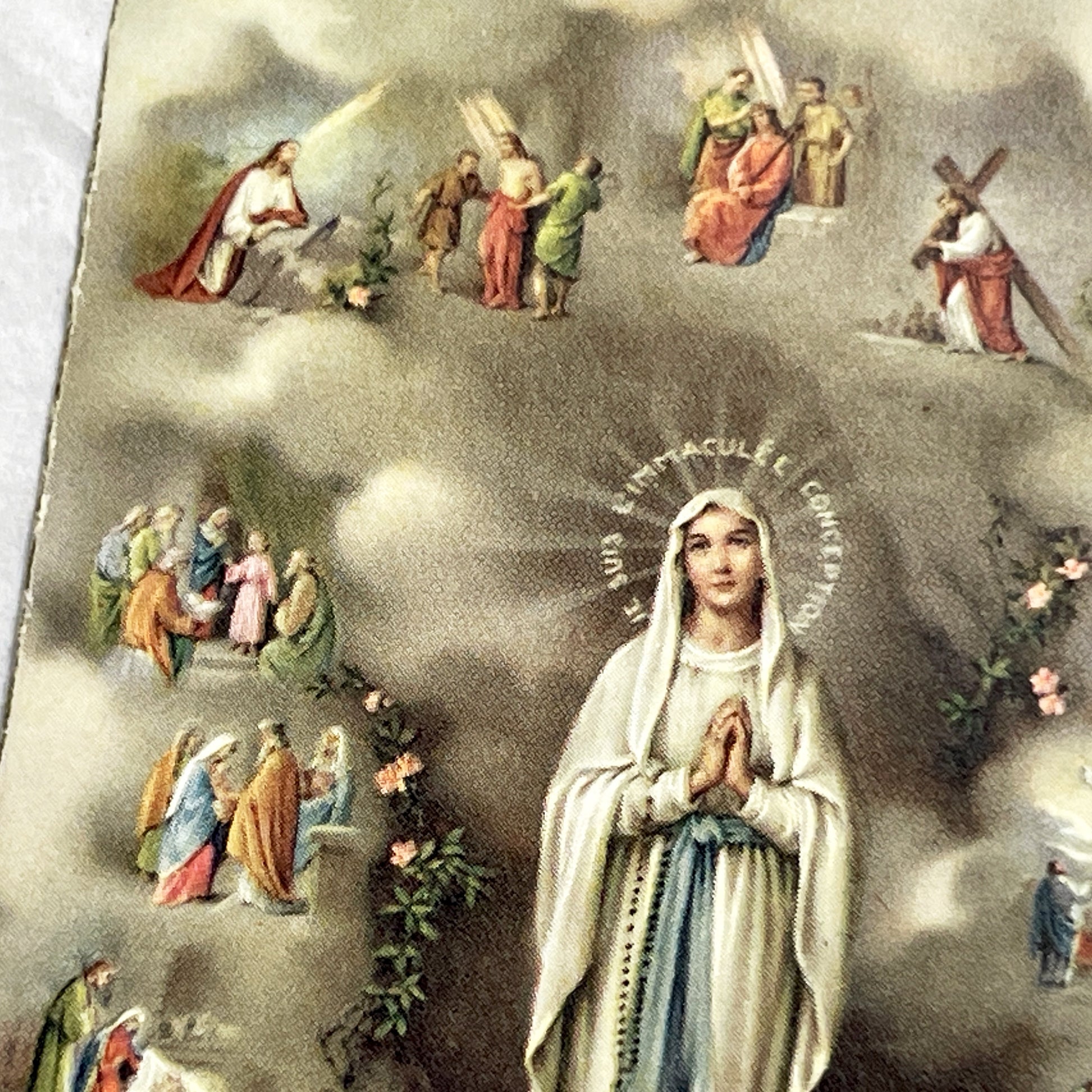 1900s - Vintage Holy Card featuring Virgin Mary - Immaculate Conception Devotional Prayer Card - Religious Ephemera