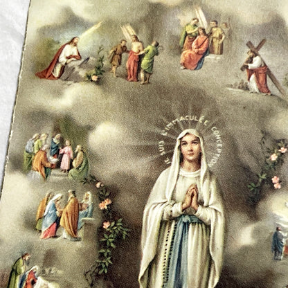 1900s - Vintage Holy Card featuring Virgin Mary - Immaculate Conception Devotional Prayer Card - Religious Ephemera