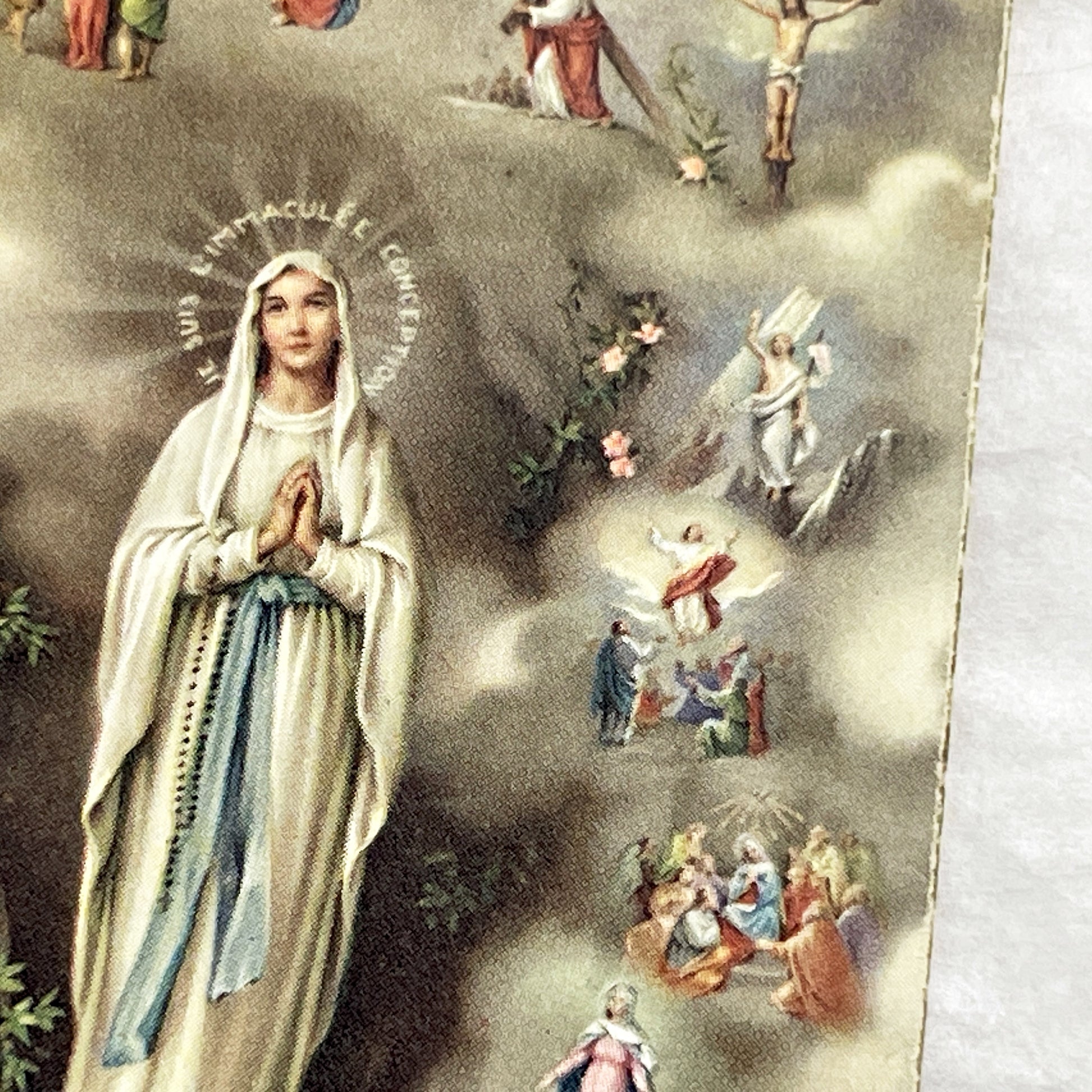 1900s - Vintage Holy Card featuring Virgin Mary - Immaculate Conception Devotional Prayer Card - Religious Ephemera