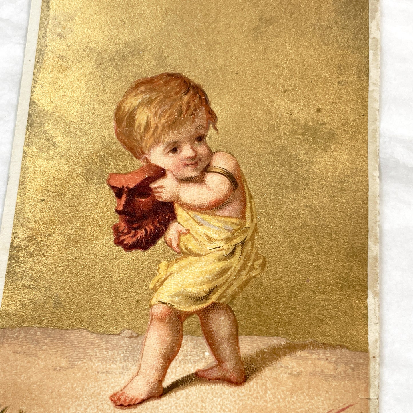 Late 19th-Century - Two French Chromolithograph - Advertising Card - Au Printemps Department Store - Children Cherub Theme