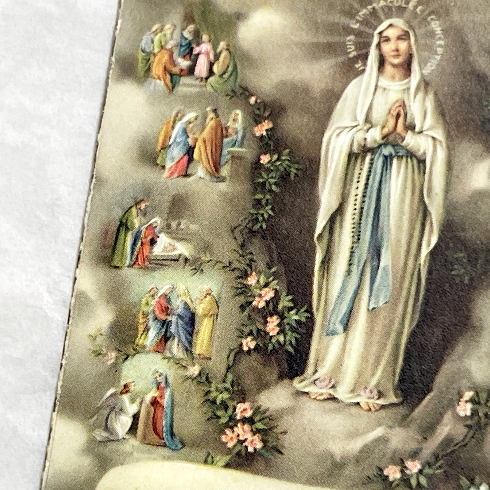 1900s - Vintage Holy Card featuring Virgin Mary - Immaculate Conception Devotional Prayer Card - Religious Ephemera