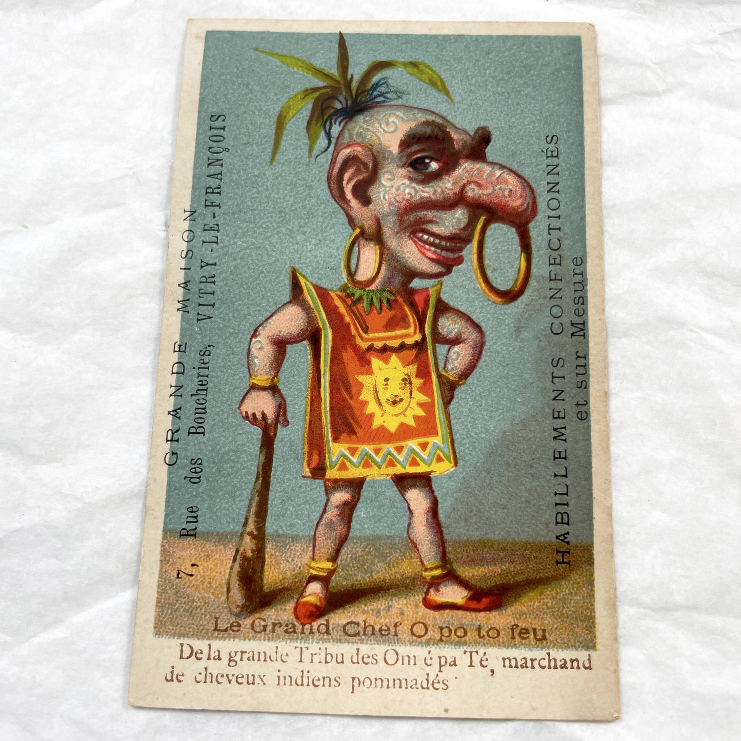 Late 19th Century - French Advertising Trade Cards - Set of Three Humorous Chromos - Caricature Collectibles - Vitry-le-François  Ads