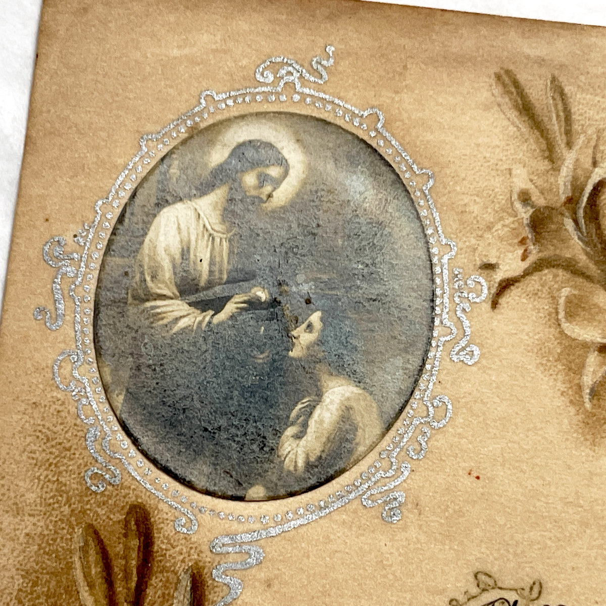 1900s - Vintage French Religious Prayer Card - Jesus and Child - First Communion Gift - Hovasse Jeune Paris