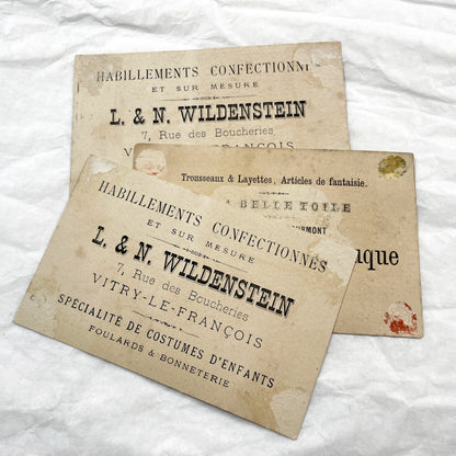 Late 19th Century - French Advertising Trade Cards - Set of Three Humorous Chromos - Caricature Collectibles - Vitry-le-François  Ads