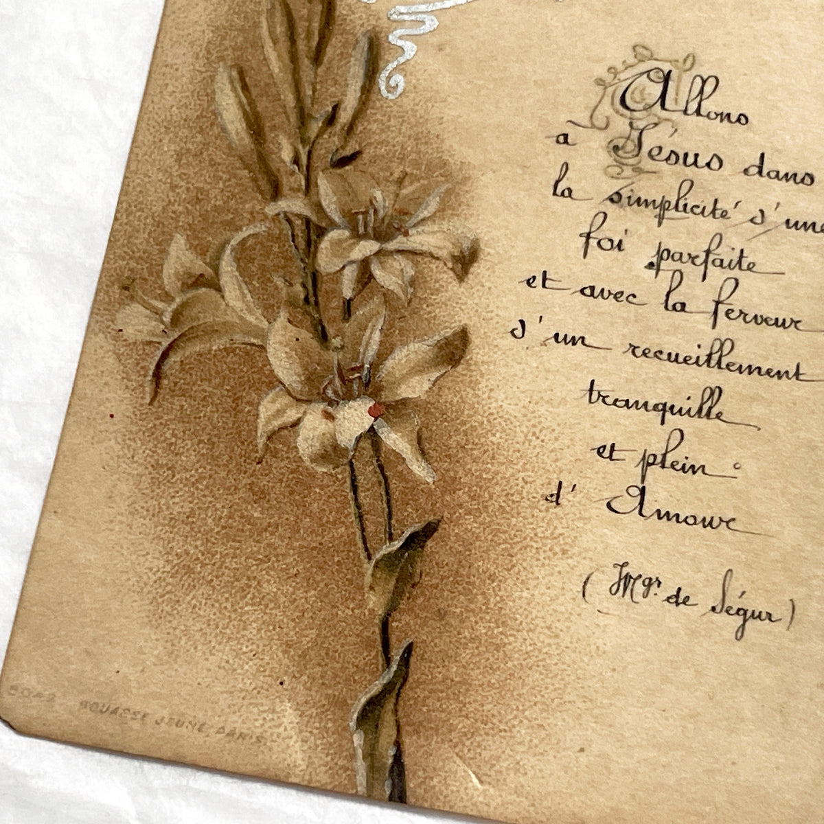 1900s - Vintage French Religious Prayer Card - Jesus and Child - First Communion Gift - Hovasse Jeune Paris