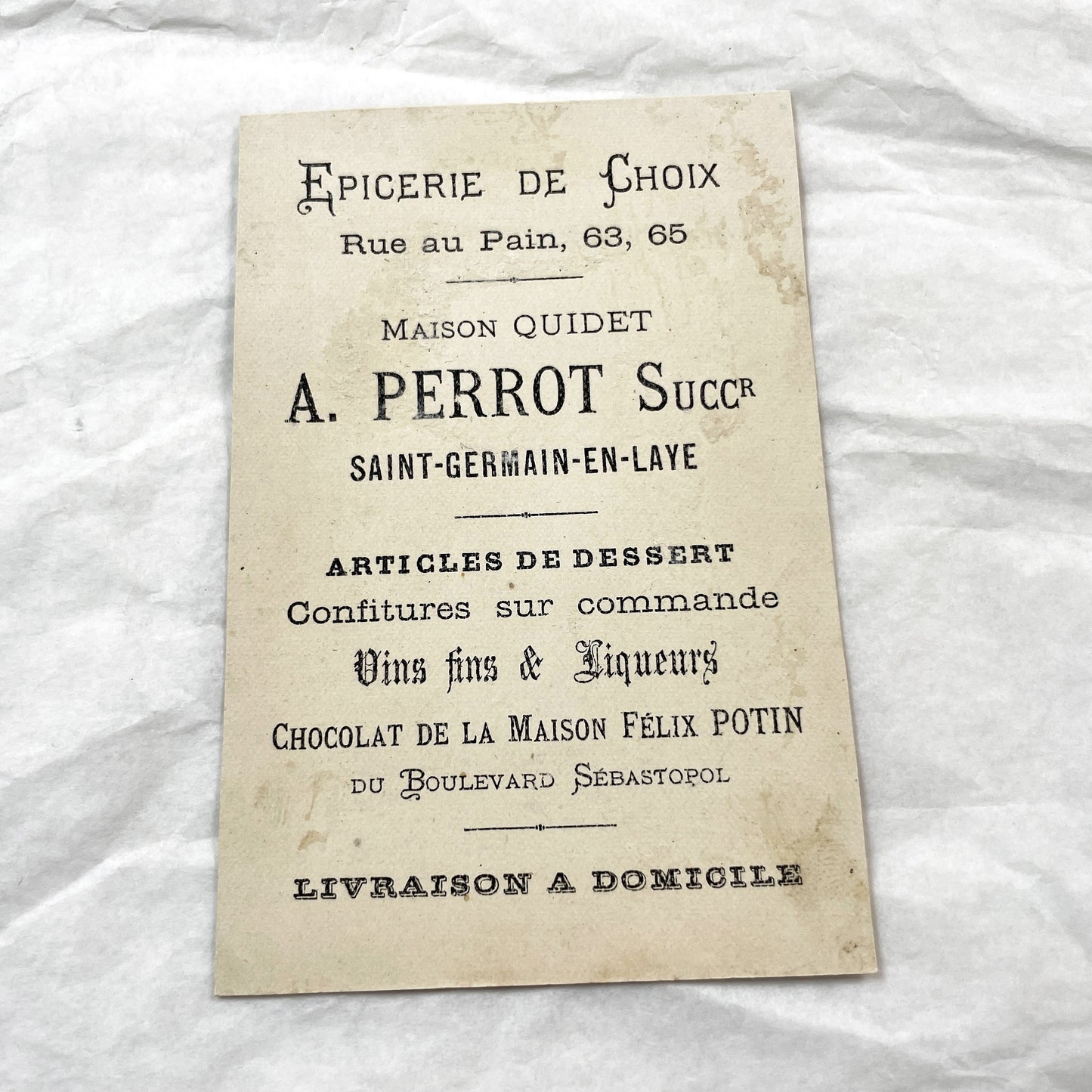 Late 19th - Antique French Chromolithograph Trade Card - 'Grosse Affaire' Children - Gold Accent - Rare Collectible