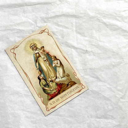 1930s - Vintage French Our Lady of Montligeon Catholic Holy Prayer Cards- Religious Ephemera for Purgatory Souls Archconfraternity