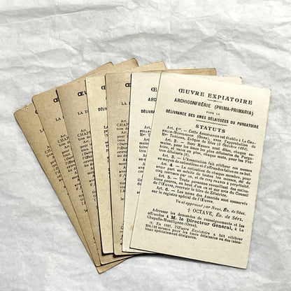 1930s - Vintage French Our Lady of Montligeon Catholic Holy Prayer Cards- Religious Ephemera for Purgatory Souls Archconfraternity