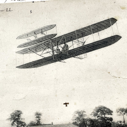 1910s - Vintage Wright Aeroplane Postcard - Historic Early Aviation Flight Photograph - Pioneering Biplane Collectible Card - Rare