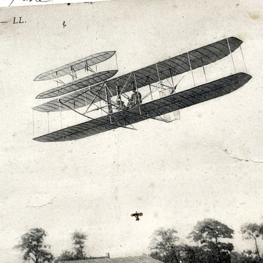 1910s - Vintage Wright Aeroplane Postcard - Historic Early Aviation Flight Photograph - Pioneering Biplane Collectible Card - Rare