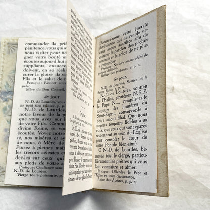 1900s - Antique Devotional Booklet Lourdes Madonna - Souvenir Prayer Book - French Catholic Pilgrim Memorabilia - Religious Art Prayer