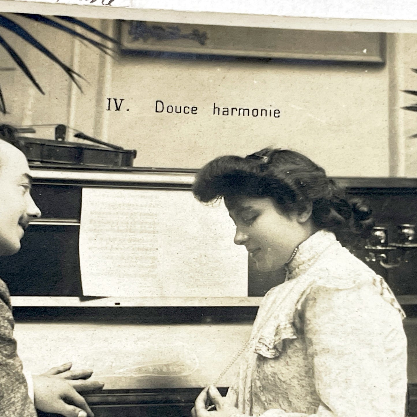 1900s - Vintage French Paris Postcard - Romantic Couple at Piano - Music Lovers - Early 20th Century Photo - Historical Ephemera