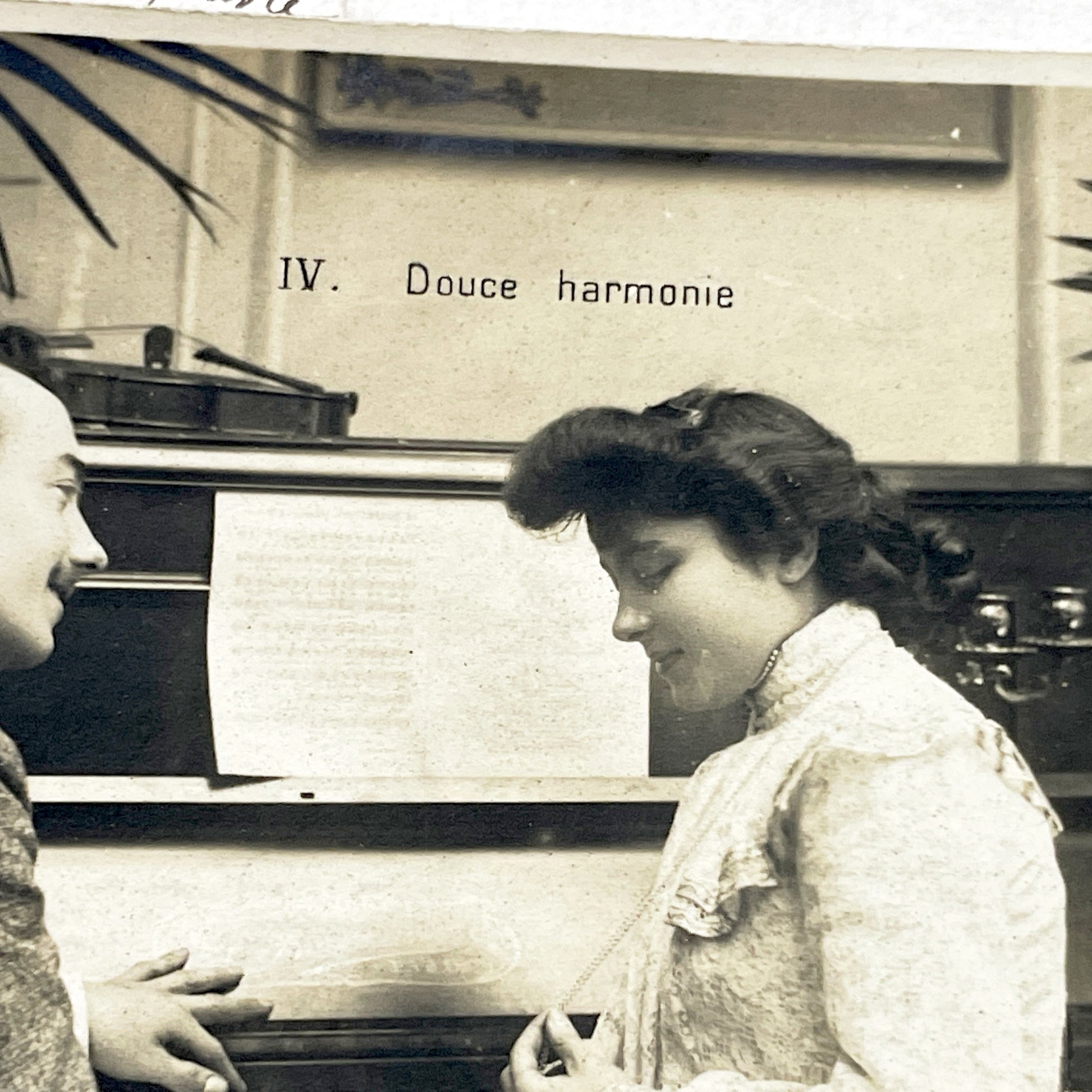 1900s - Vintage French Paris Postcard - Romantic Couple at Piano - Music Lovers - Early 20th Century Photo - Historical Ephemera