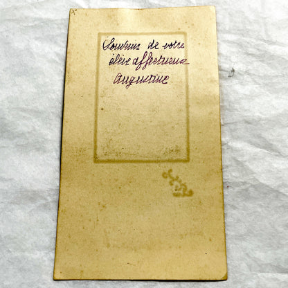 1900s - Vintage Devotional Card - Madonna and Child with Doves - Religious Image with Calligraphy Quote from St. Francis de Sales