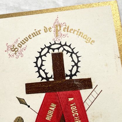 Late 19th - Religious Pilgrimage Souvenir Card - Holy Shroud of Cadouin Relic Card - Antique Catholic Memorabilia - France