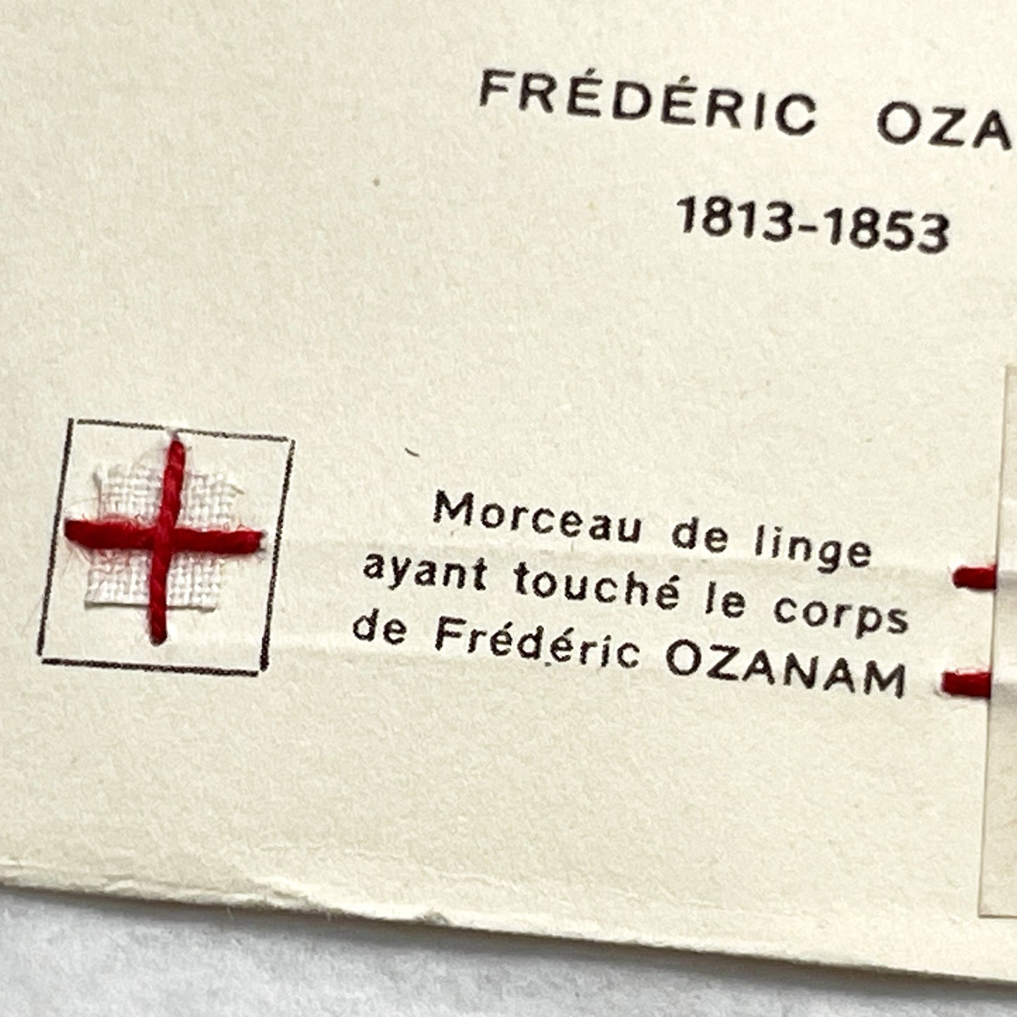 1910s - Frédéric Ozanam Relic Prayer Card - Society of Saint Vincent de Paul - Catholic Memorabilia - Vintage French Religious Item