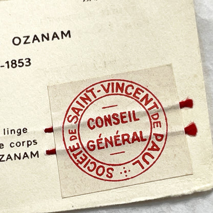 1910s - Frédéric Ozanam Relic Prayer Card - Society of Saint Vincent de Paul - Catholic Memorabilia - Vintage French Religious Item