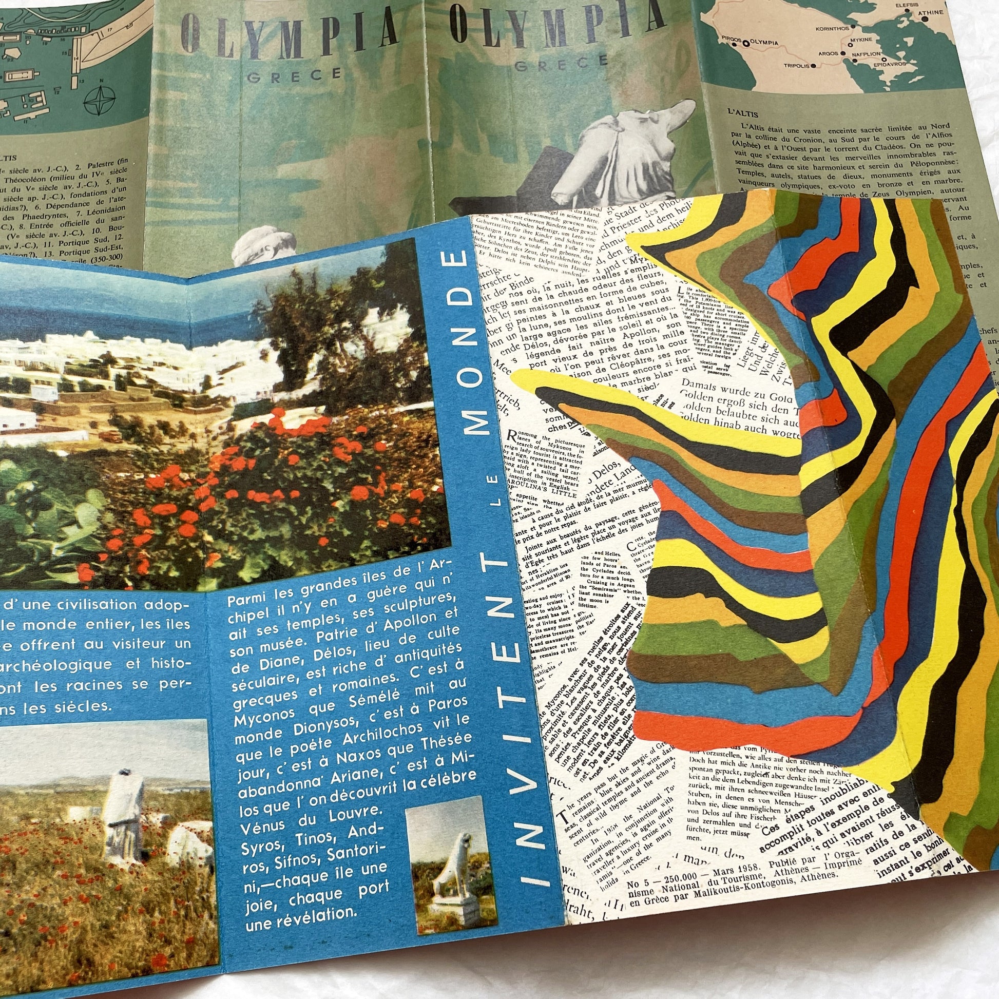 1960s - Vintage Greece Travel Brochures - Key Tours Excursions - Olympia Cyclades Mykonos Delos - Mid Century Modern Greek Tourism Ephemera