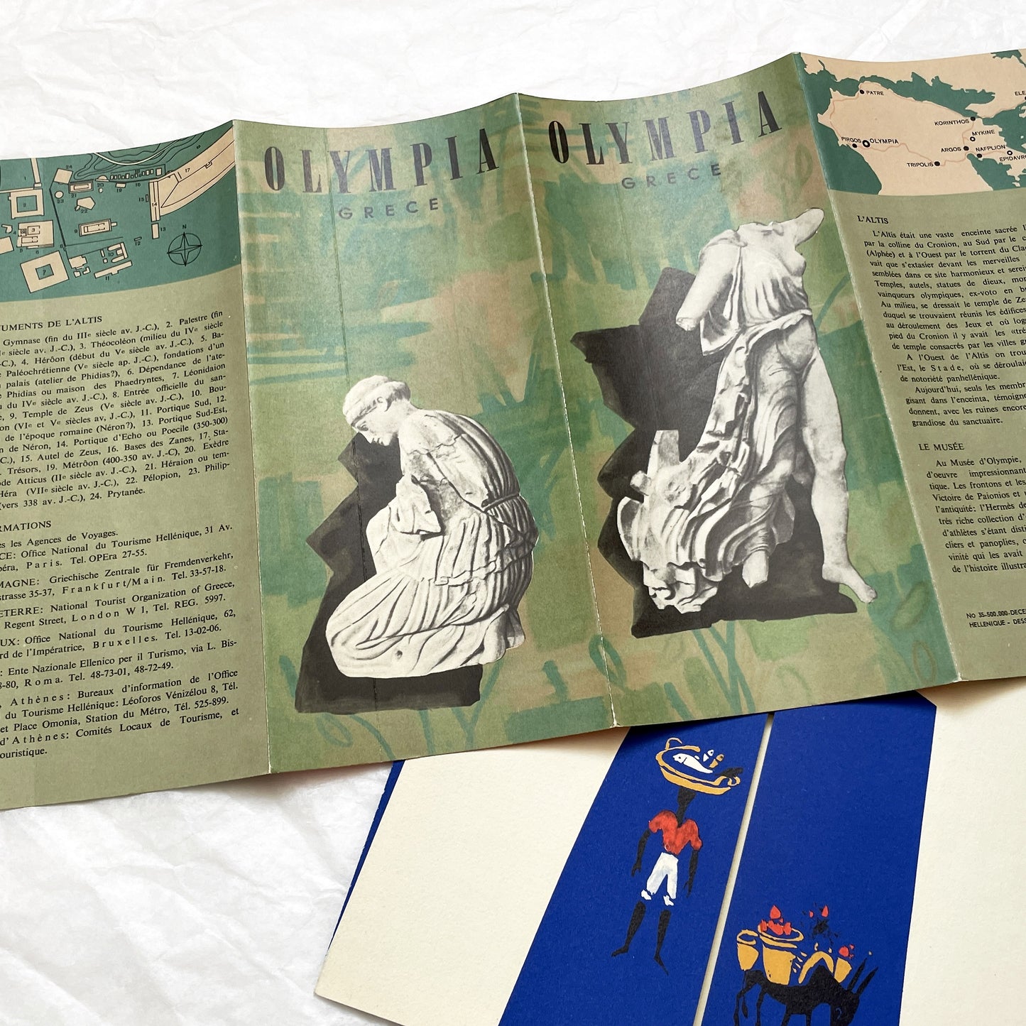 1960s - Vintage Greece Travel Brochures - Key Tours Excursions - Olympia Cyclades Mykonos Delos - Mid Century Modern Greek Tourism Ephemera