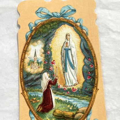 1900s - Vintage French Religious Holy Prayer Cards - Our Lady of Lourdes and Notre-Dame des Malades - Catholic Devotional Ephemera