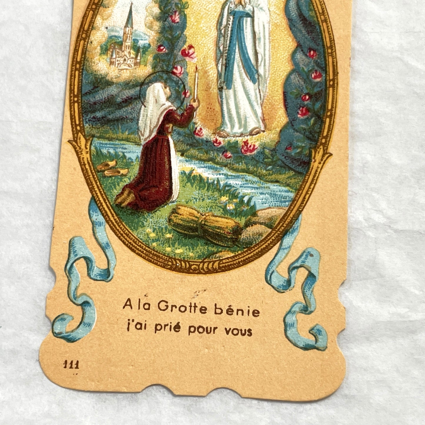 1900s - Vintage French Religious Holy Prayer Cards - Our Lady of Lourdes and Notre-Dame des Malades - Catholic Devotional Ephemera