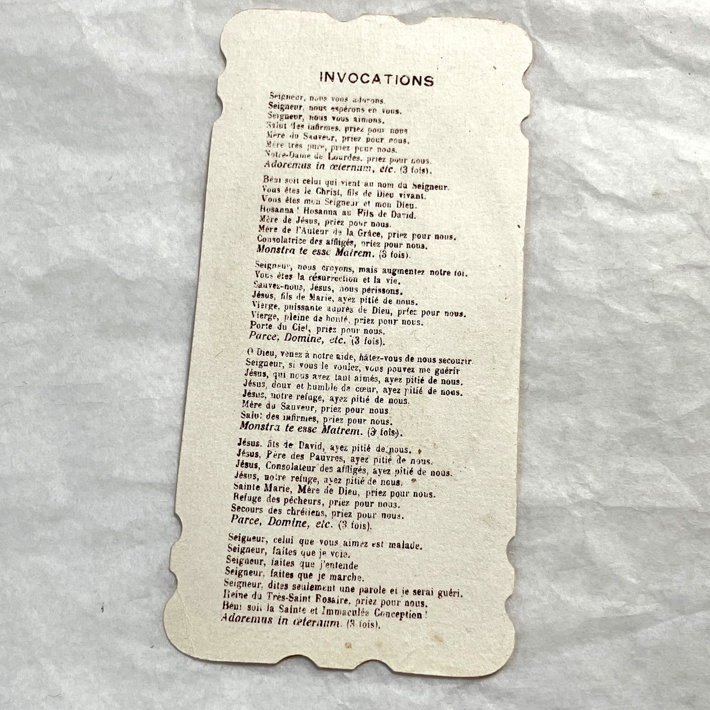 1900s - Vintage French Religious Holy Prayer Cards - Our Lady of Lourdes and Notre-Dame des Malades - Catholic Devotional Ephemera