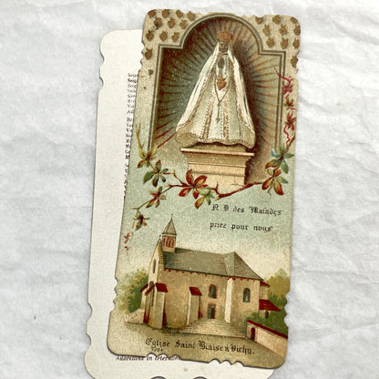 1900s - Vintage French Religious Holy Prayer Cards - Our Lady of Lourdes and Notre-Dame des Malades - Catholic Devotional Ephemera