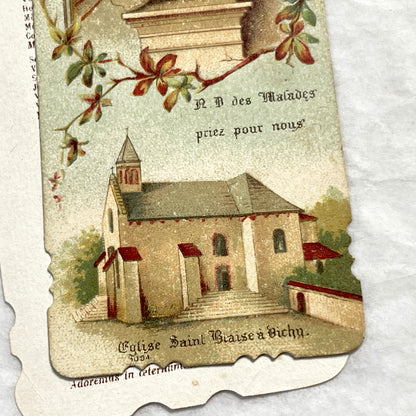 1900s - Vintage French Religious Holy Prayer Cards - Our Lady of Lourdes and Notre-Dame des Malades - Catholic Devotional Ephemera