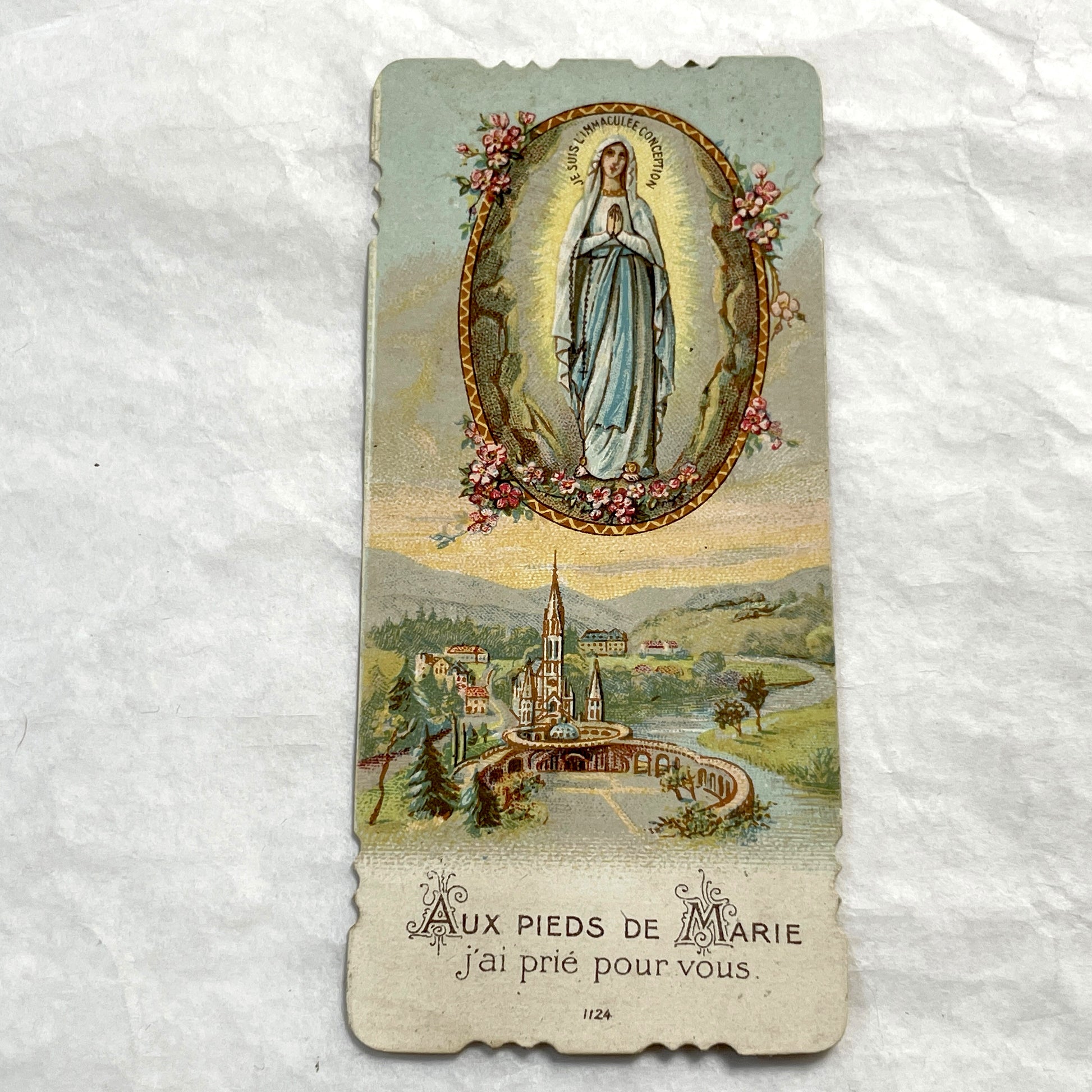 1900s - 3 Vintage French Catholic Prayer Cards - Holy Pictures with Saints and Virgin Mary - Devotional Religious Ephemera - Sacred Art