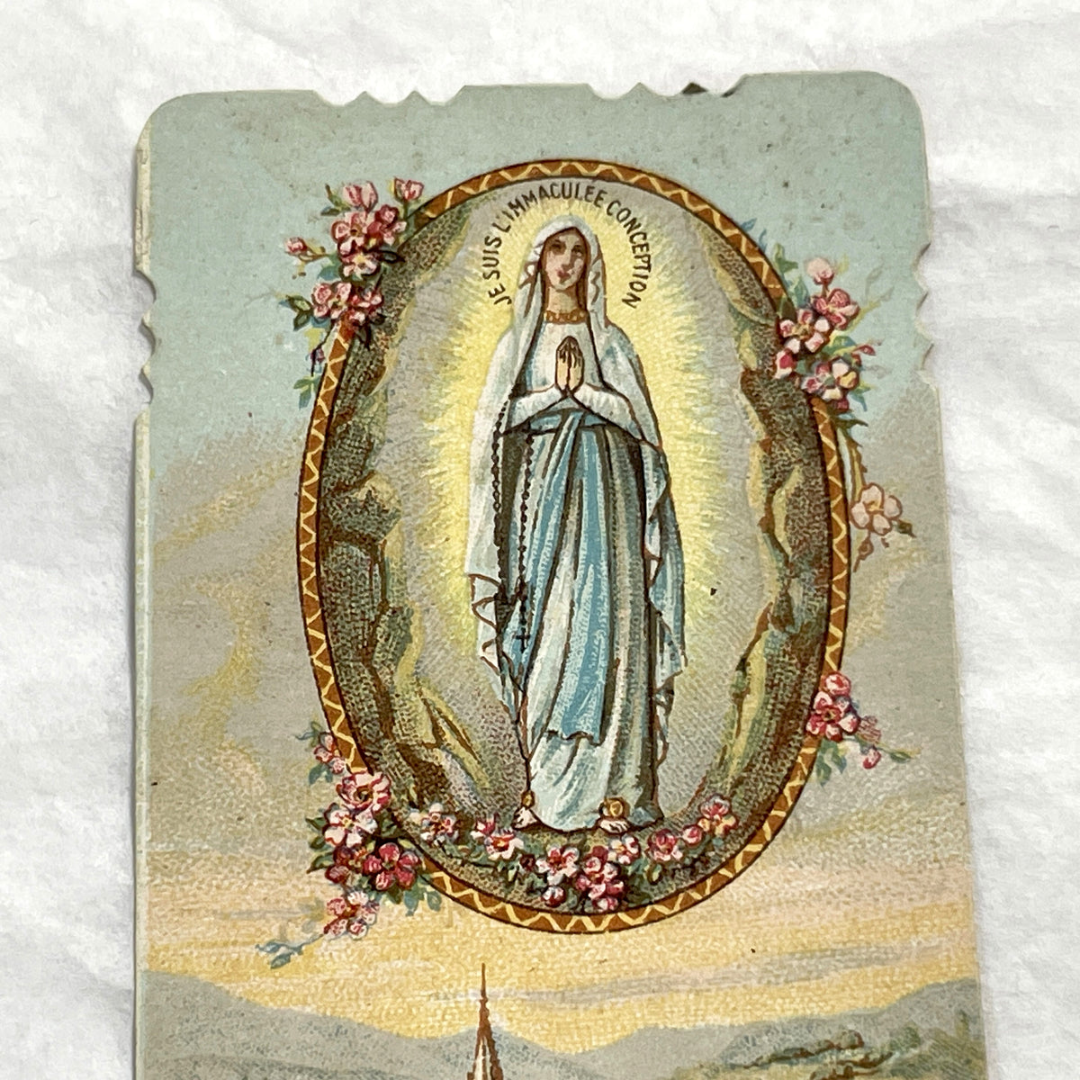 1900s - 3 Vintage French Catholic Prayer Cards - Holy Pictures with Saints and Virgin Mary - Devotional Religious Ephemera - Sacred Art