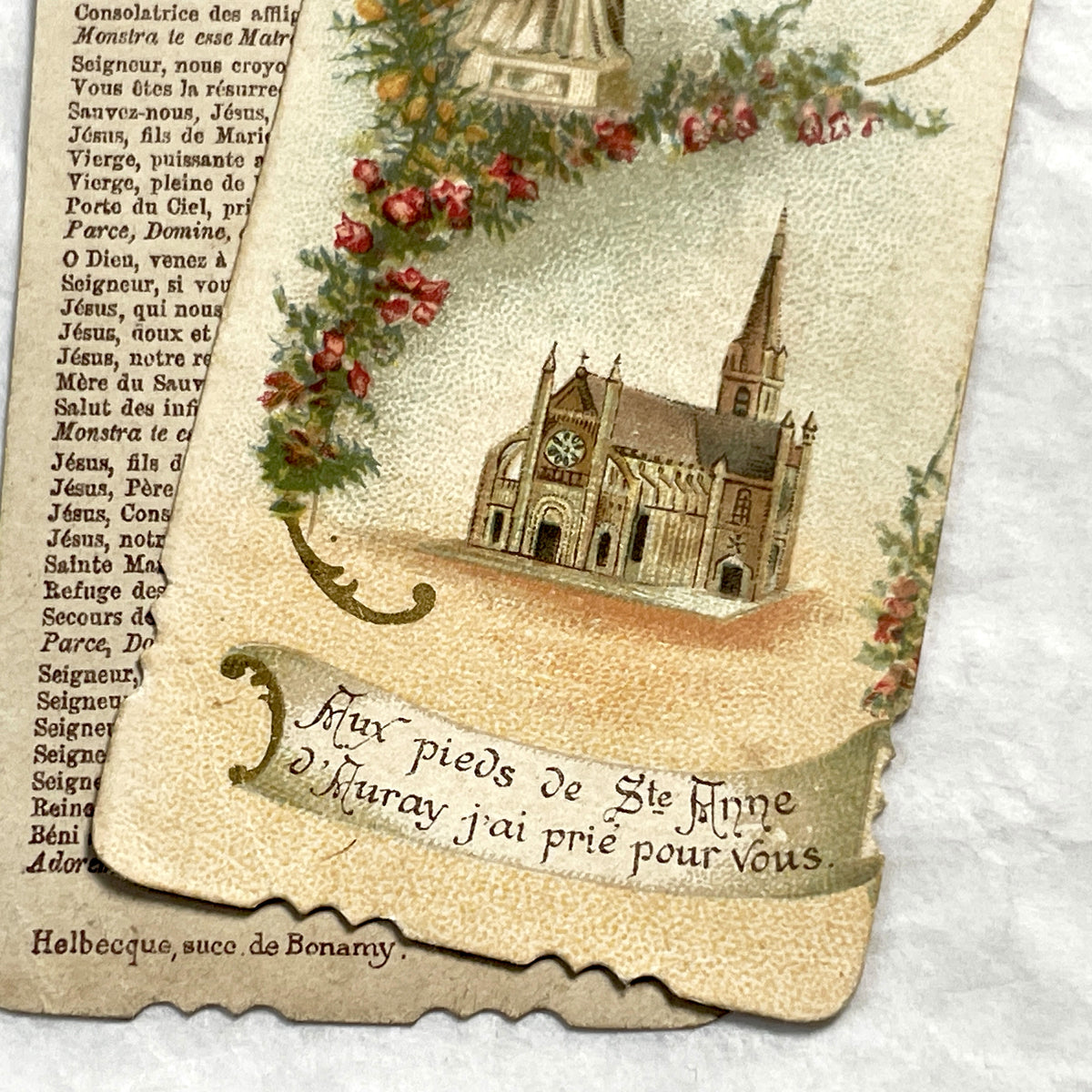 1900s - 3 Vintage French Catholic Prayer Cards - Holy Pictures with Saints and Virgin Mary - Devotional Religious Ephemera - Sacred Art