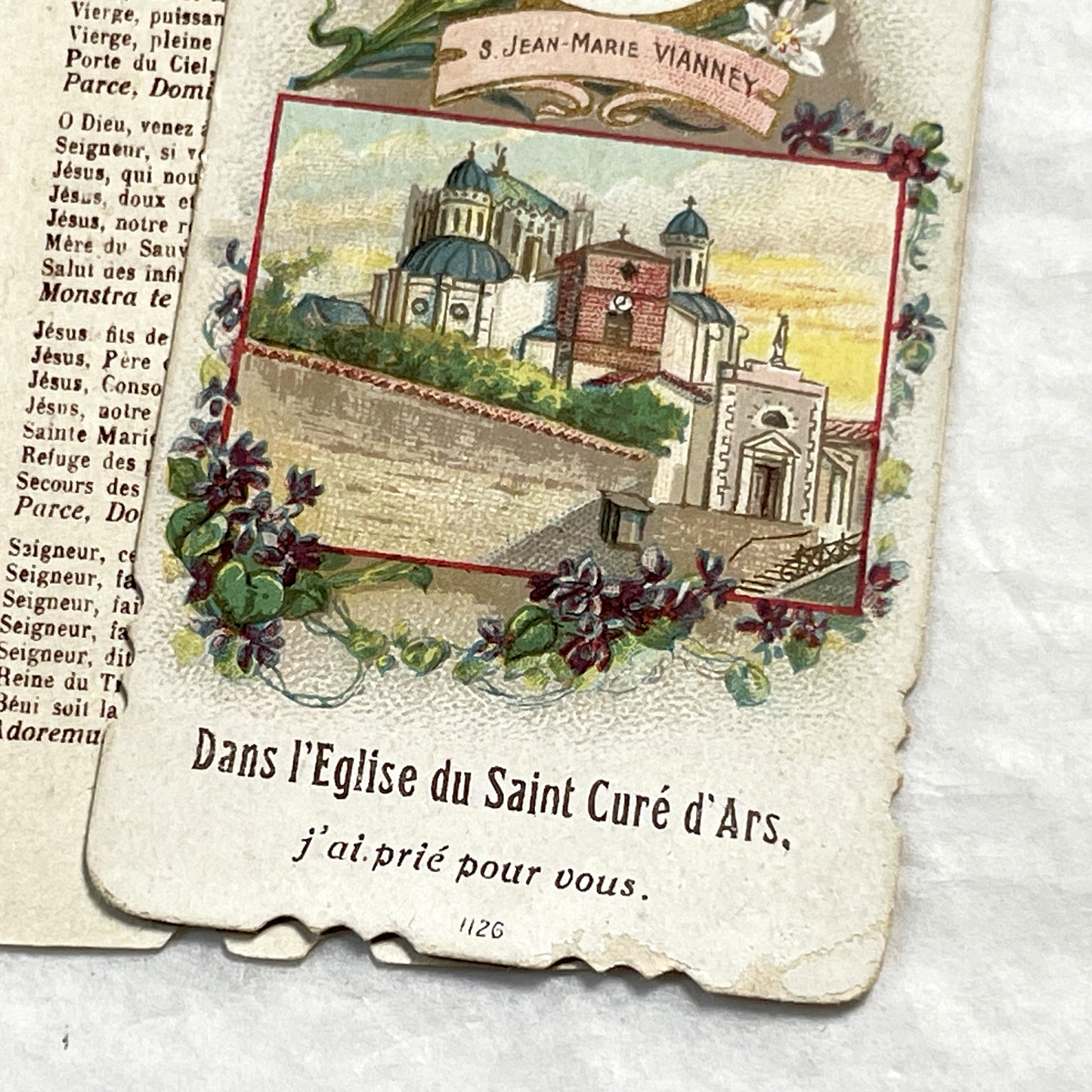 1900s - 3 Vintage French Religious Holy Cards - Saint Jean Marie Vianney Lourdes Shrine Prayer Images - Catholic Devotional Ephemera Set
