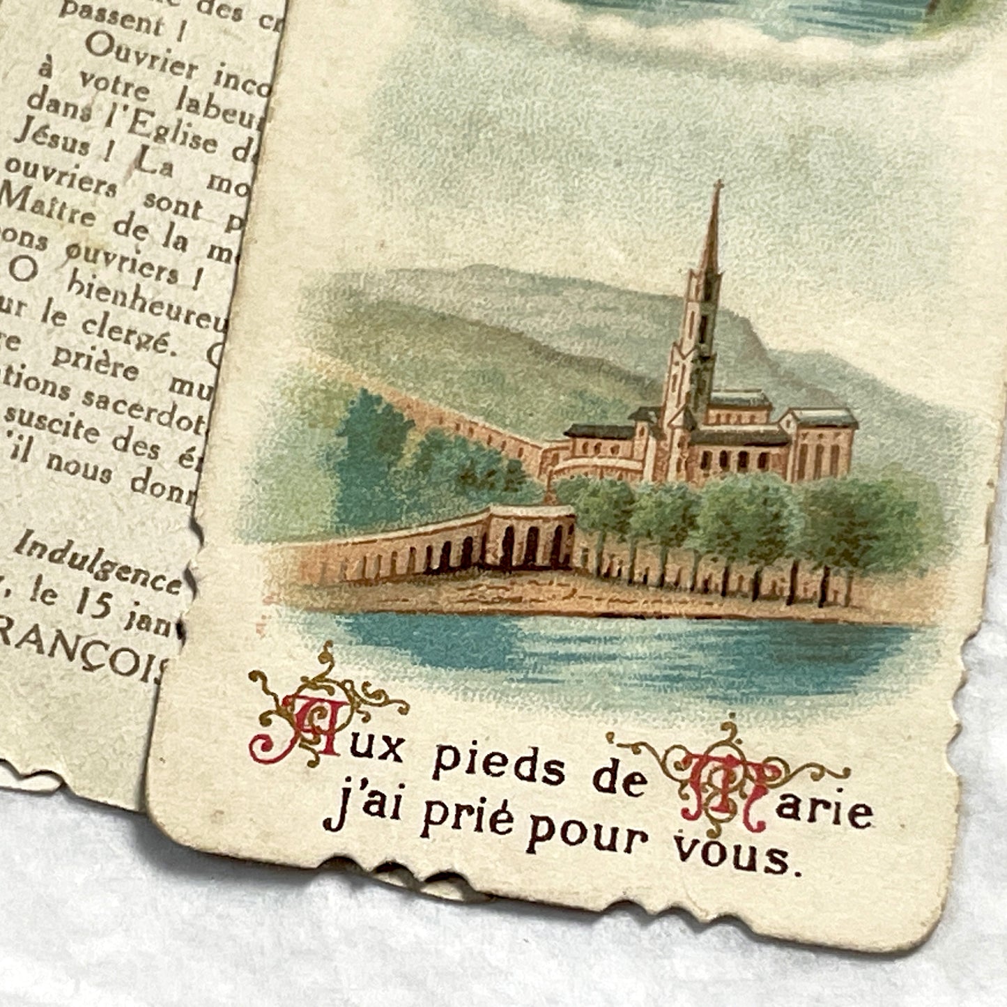 1900s - 3 Vintage French Religious Holy Cards - Saint Jean Marie Vianney Lourdes Shrine Prayer Images - Catholic Devotional Ephemera Set
