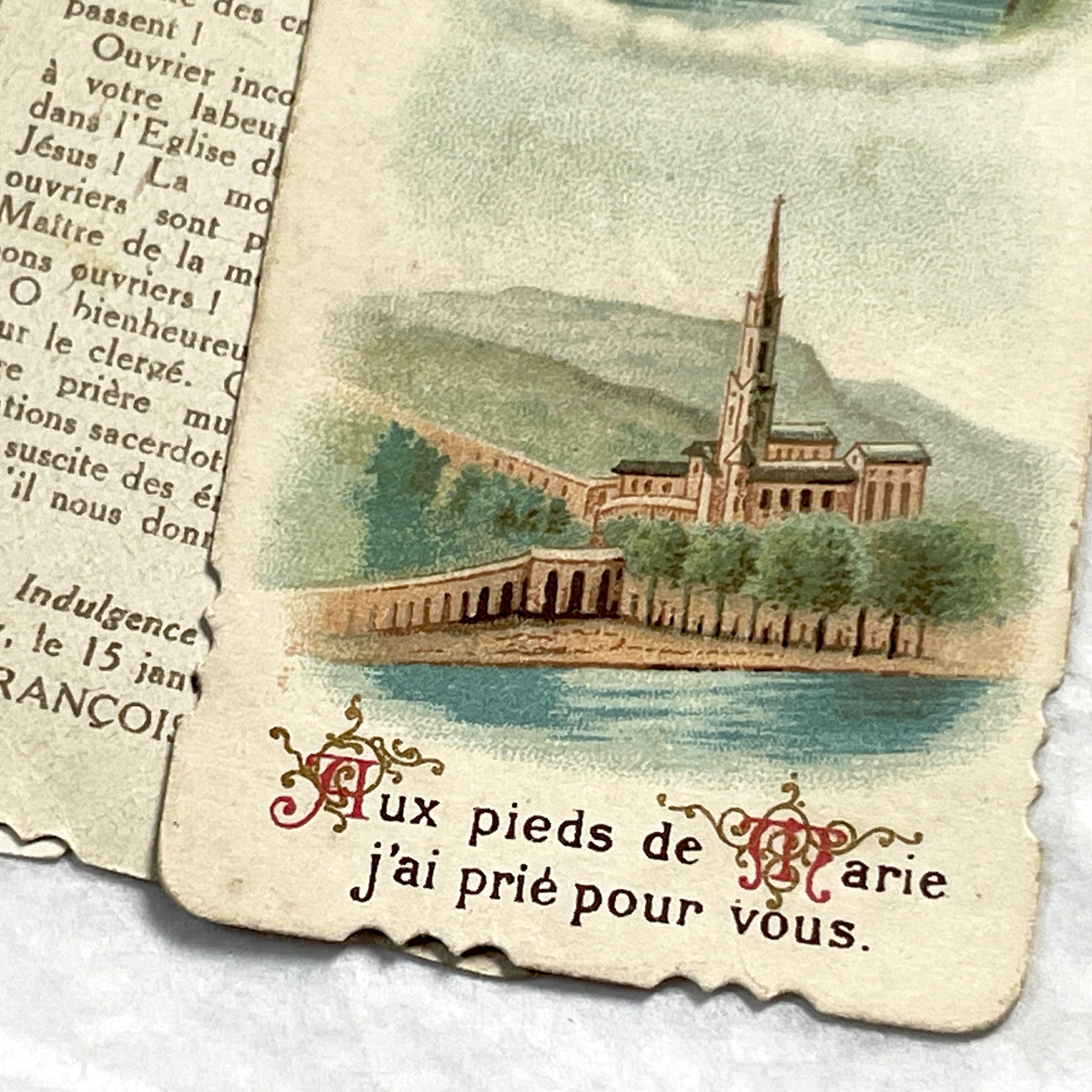 1900s - 3 Vintage French Religious Holy Cards - Saint Jean Marie Vianney Lourdes Shrine Prayer Images - Catholic Devotional Ephemera Set