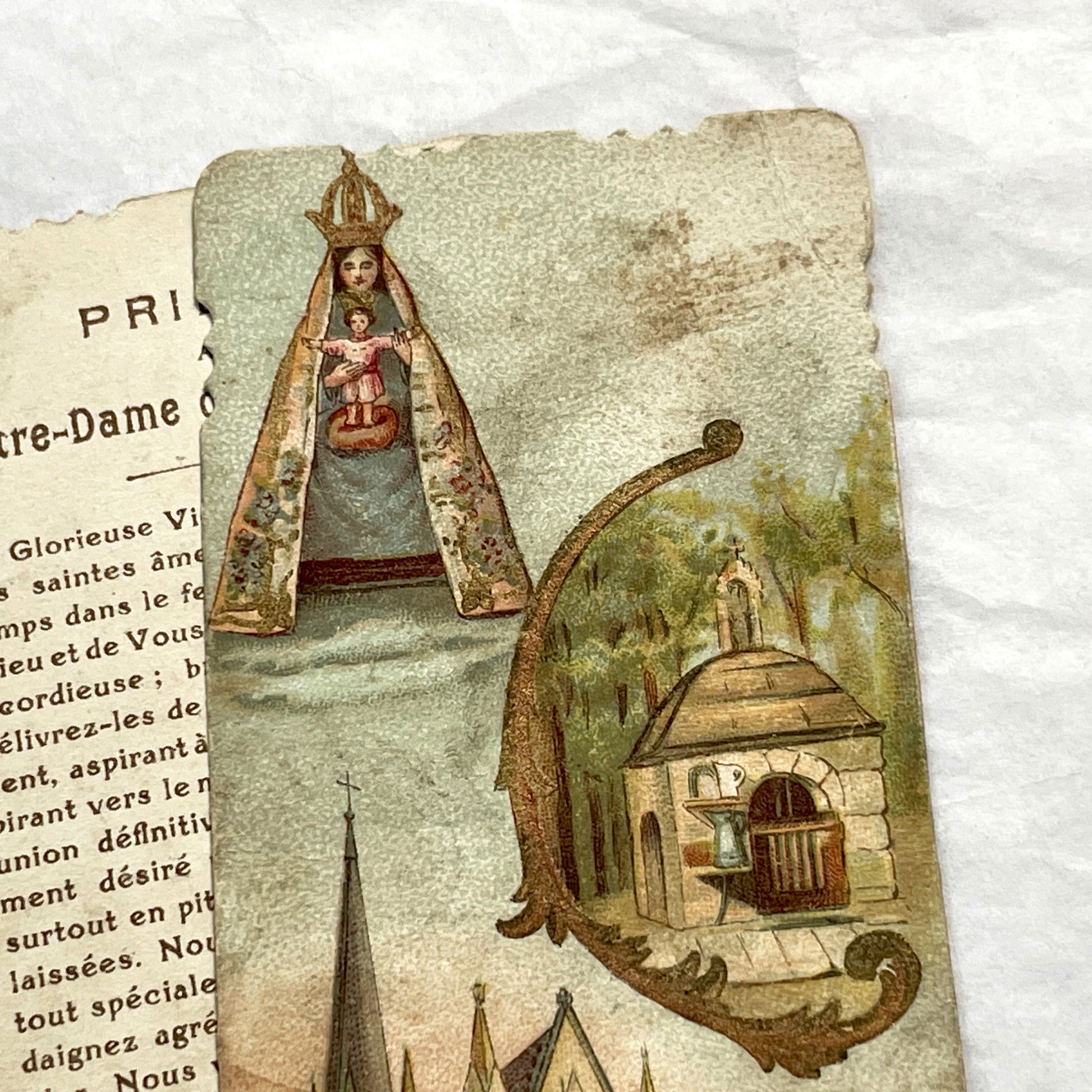1910s - 3 Vintage French Religious Holy Cards - Our Lady of Verdelais, Montligeon, Liesse - Pope Pius X Prayer - Catholic Ephemera